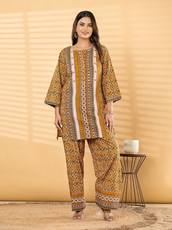 Orange_Pure_Cotton_Co_Ord_Set_For_Women