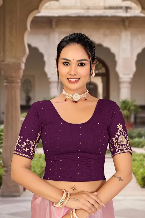 Purple_Cotton_Blend_Fitted_Embroidered_Saree_Blouse_For_Women