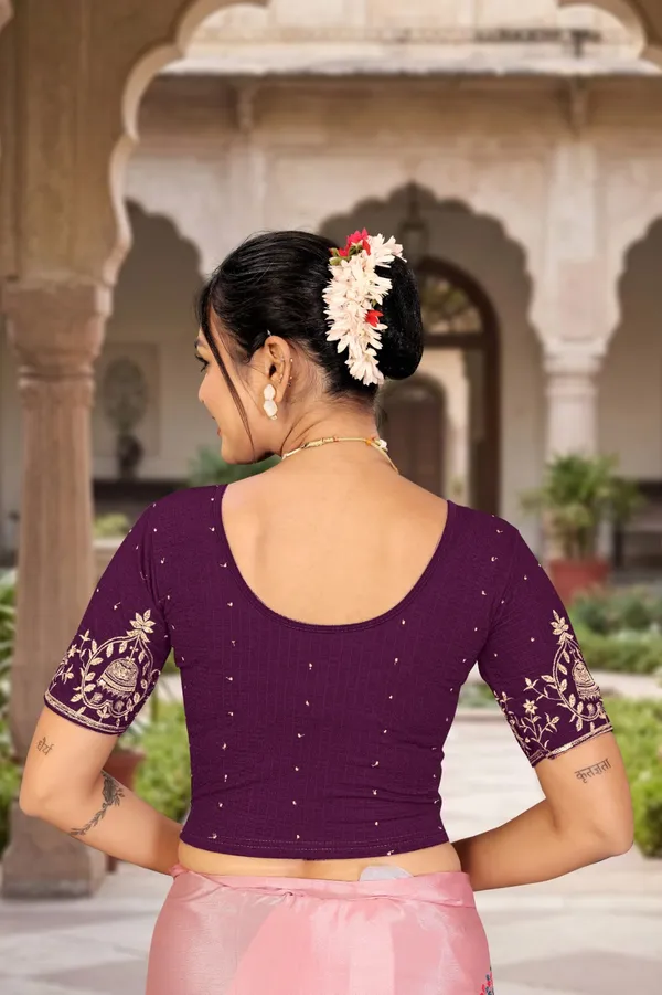 Purple_Cotton_Blend_Fitted_Embroidered_Saree_Blouse_For_Women