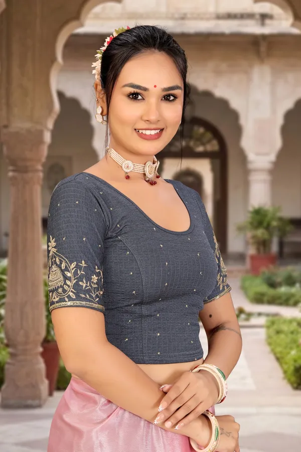 Grey_Cotton_Blend_Fitted_Embroidered_Saree_Blouse_For_Women