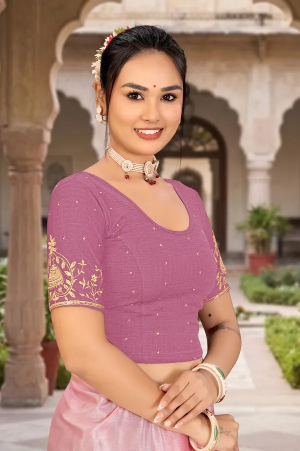 Purple_Cotton_Blend_Fitted_Embroidered_Saree_Blouse_For_Women