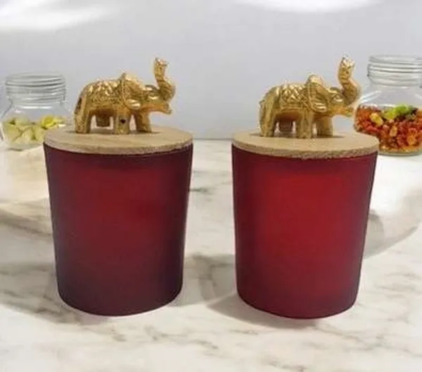Ceramic_Traditional_Elephant_Motif_Red_Cylindrical_Candle_Set_Of_2