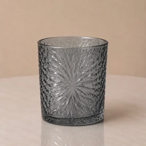 Wax_Decorative_Starburst_Textured_Black_Cylindrical_Candle