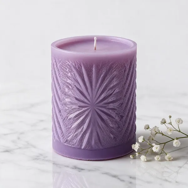 Wax_Decorative_Floral_Starburst_Cylindrical_Lavender_Candle