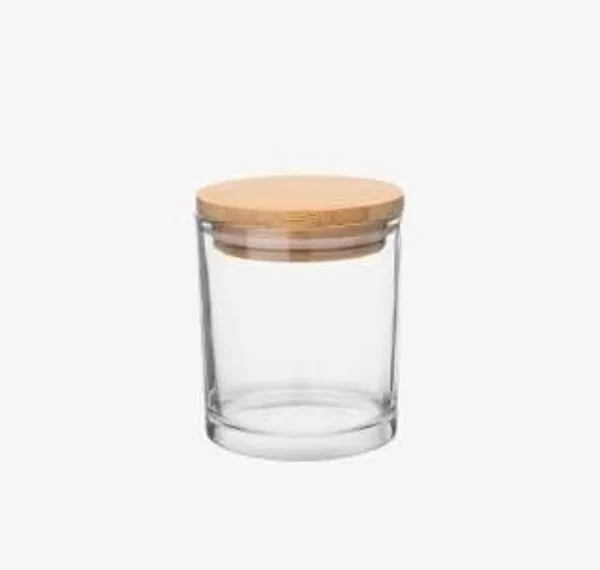 Wax_Decorative_Clear_Glass_Wooden_Lid_Cylindrical_Candle