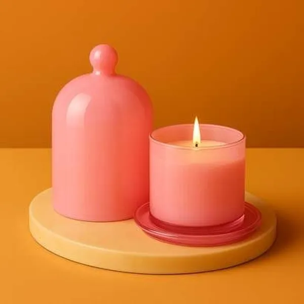 Wax_Decorative_Pink_Dome_Cloche_Candle