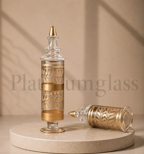 Wax_Decorative_Gold_Leaf_Motif_Transparent_Glass_Bottle_Candle