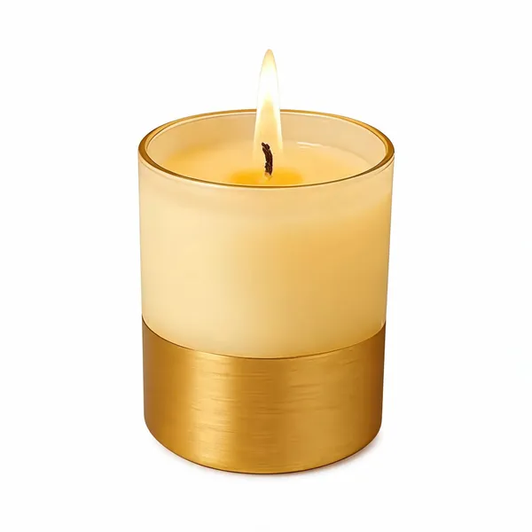 Wax_Decorative_Two-Tone_Cylindrical_Golden_Candle
