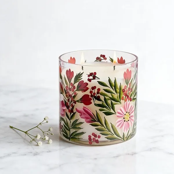 Wax_Decorative_Botanical_Floral_Cylindrical_Multicolour_Candle