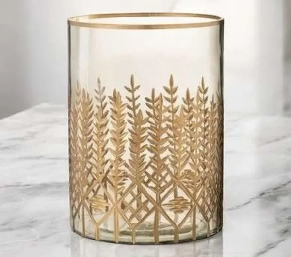 Wax_Decorative_Botanical_Leaf_Cylindrical_Transparent_Candle