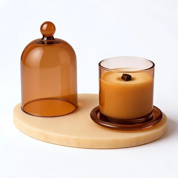 Wax_Decorative_Amber_Glass_Dome_Cover_Cylindrical_Candle