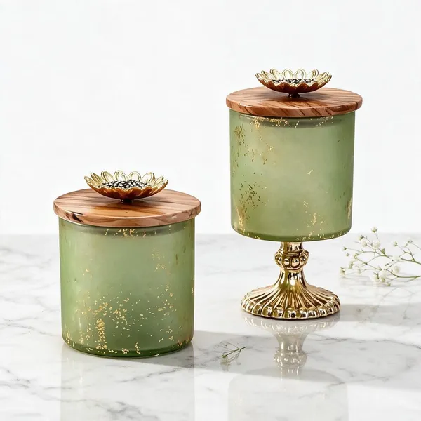 Wax_Decorative_Pista_Green_Lotus_Lid_Cylindrical_Candle_Set_Of_2