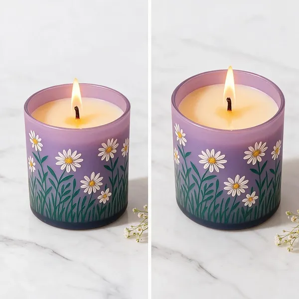 Wax_Decorative_Daisy_Floral_Print_Cylindrical_Multicolour_Candle