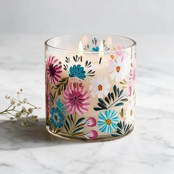 Glass_Decorative_Floral_Print_Cylindrical_Candle