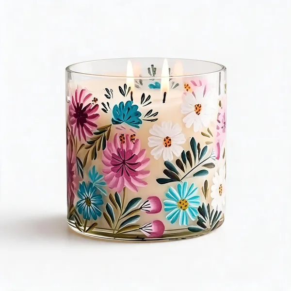 Glass_Decorative_Floral_Print_Cylindrical_Candle