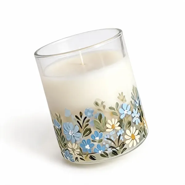 Wax_Decorative_Botanical_Floral_Cylindrical_Transparent_Candle