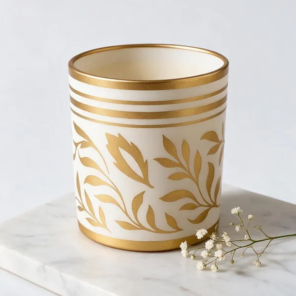 Ceramic_Decorative_Gold_Floral_White_Cylindrical_Candle