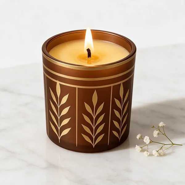 Glass_Decorative_Gold_Leaf_Motif_Maroon_Jar_Candle