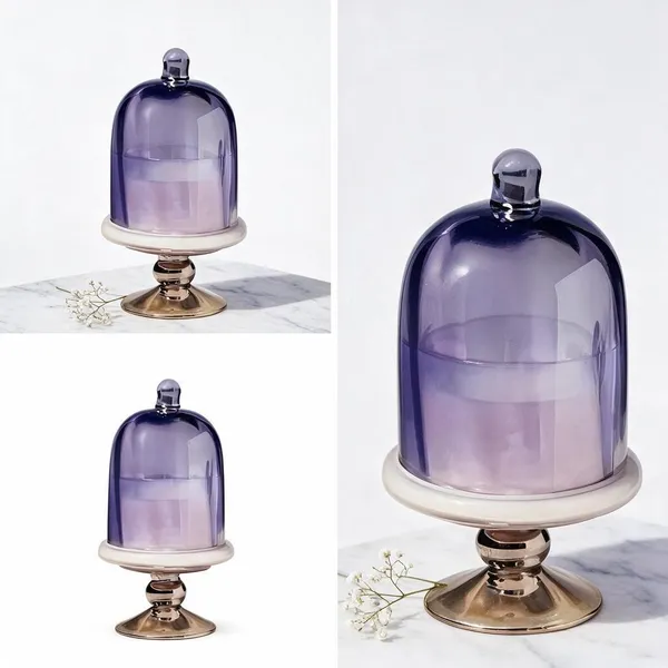 Wax_Decorative_Purple_Gold_Pedestal_Dome_Candle