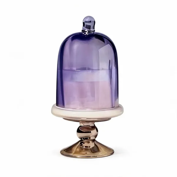 Wax_Decorative_Purple_Gold_Pedestal_Dome_Candle