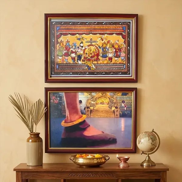 Angad_S_Foot_Portrait_And_Lord_Rama_S_Raj_Abhishek_Portrait