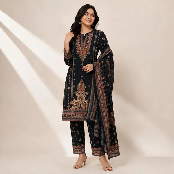 XENIOS_Printed_Kurta,_Palazzo_&_Dupatta_Set
