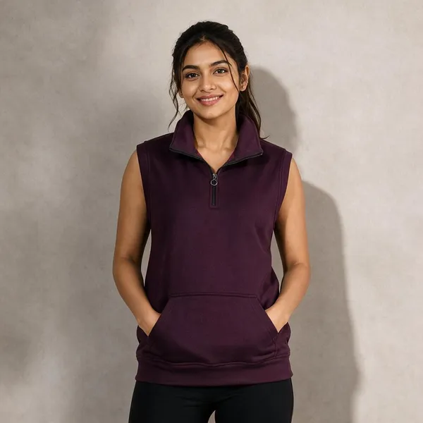 XENIOS_Sleeveless_Solid_Women_Sweatshirt