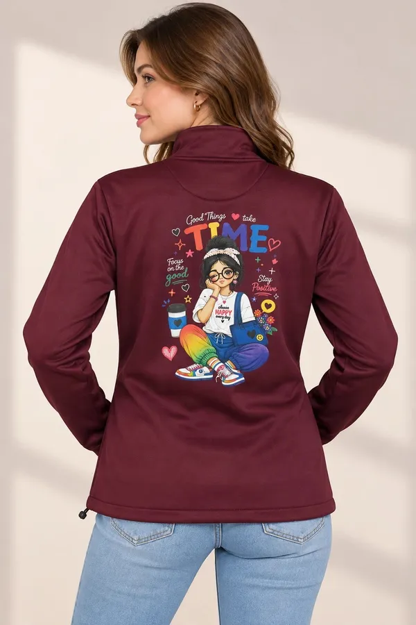 Burgundy_Casual_Full_Zip_Jacket_For_Women