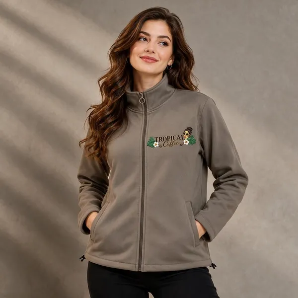 Taupe_Full_Zip_Casual_Jacket_For_Women