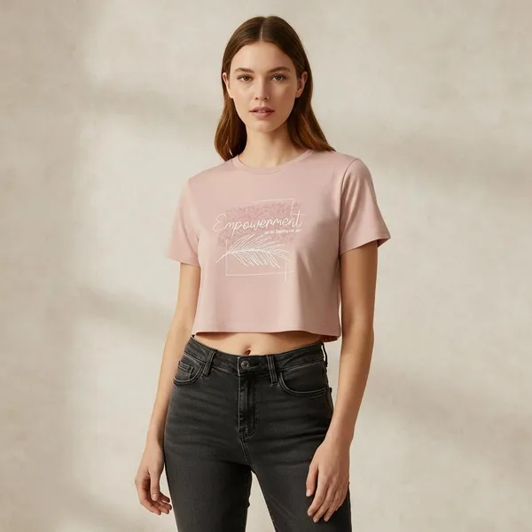 XENIOS_Solid_Women_Round_Neck_Pink_T-Shirt