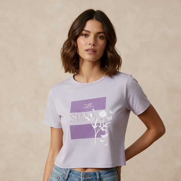 XENIOS_Solid_Women_Round_Neck_Purple_T-Shirt