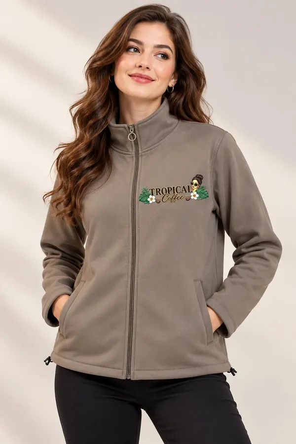 Taupe_Full_Zip_Casual_Jacket_For_Women