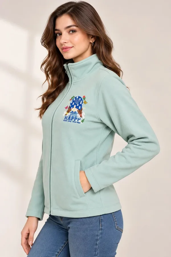 Mint_Green_Fleece_Regular_Fit_Jacket_For_Women