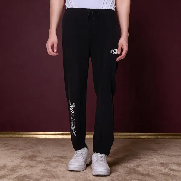 XENIOS_Solid_Men_Black_Track_Pants