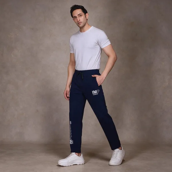 XENIOS_Printed_Men_Dark_Blue_Track_Pants