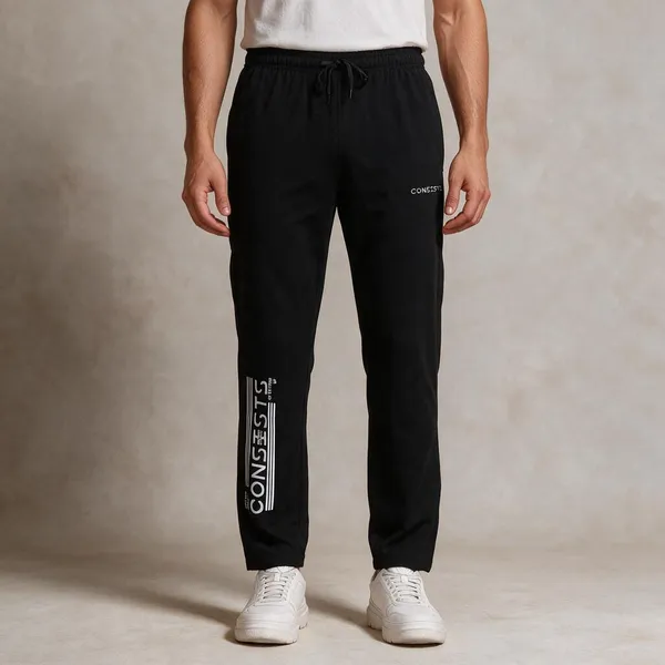 XENIOS_Solid_Men_Black_Track_Pants