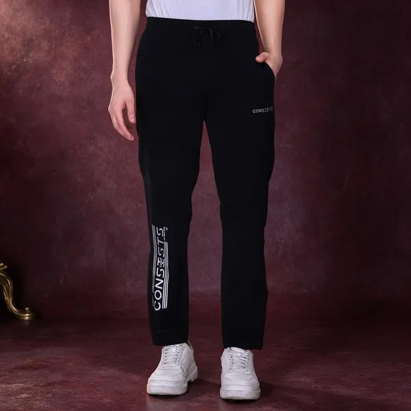XENIOS_Solid_Men_Black_Track_Pants
