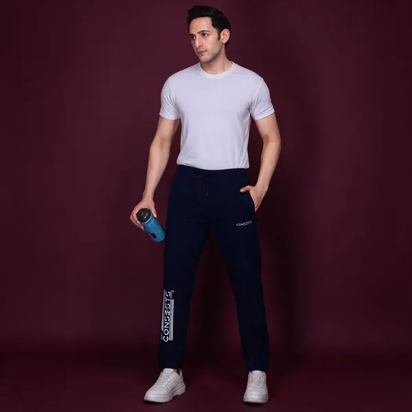 XENIOS_Solid_Men_Blue_Track_Pants