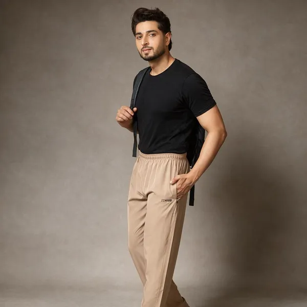 XENIOS_Solid_Men_Beige_Track_Pants