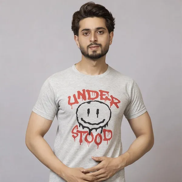 XENIOS_Printed_Men_Round_Neck_Grey_T-Shirt