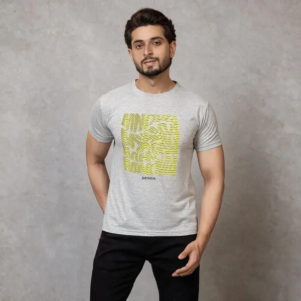 XENIOS_Printed_Men_Round_Neck_Grey_T-Shirt