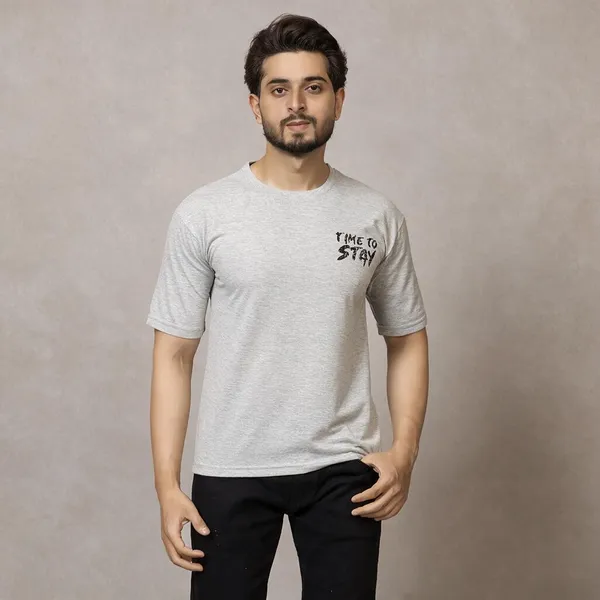XENIOS_Printed_Men_Round_Neck_Grey_T-Shirt