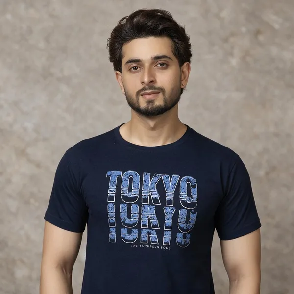 XENIOS_Printed_Men_Round_Neck_Navy_Blue_T-Shirt