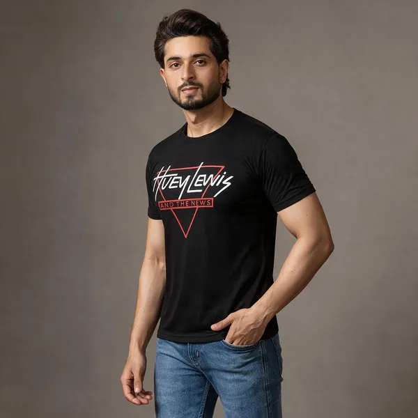 XENIOS_Printed_Men_Round_Neck_Black_T-Shirt