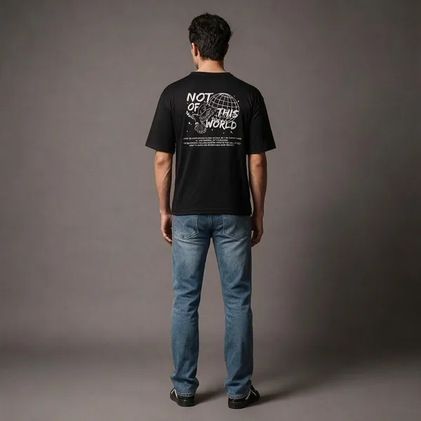 XENIOS_Printed_Men_Round_Neck_Black_T-Shirt