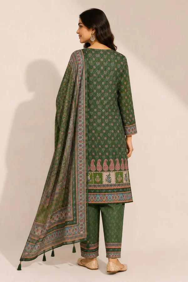 XENIOS_Woven_Kurta,_Trouser/Pant_&_Dupatta_Set