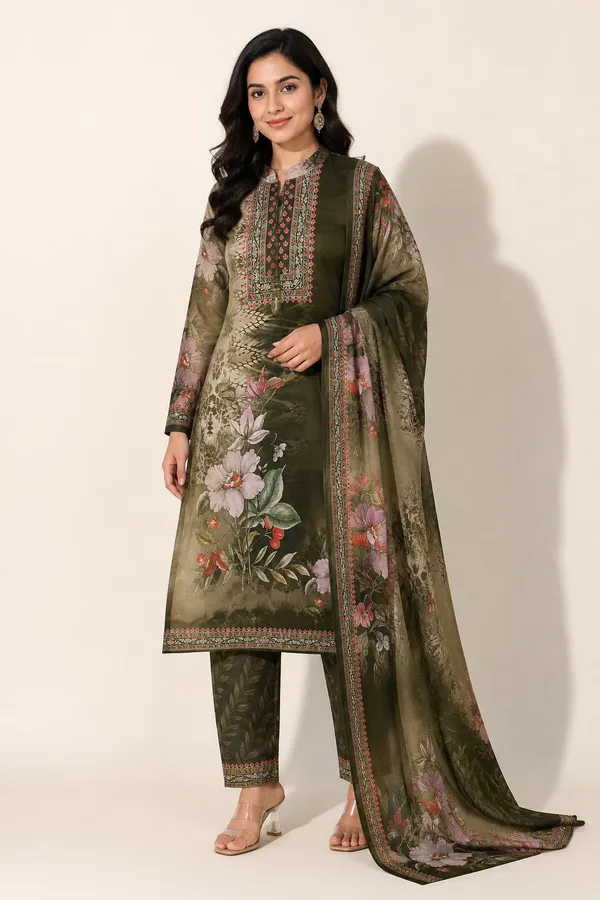 XENIOS_Woven_Kurta,_Trouser/Pant_&_Dupatta_Set