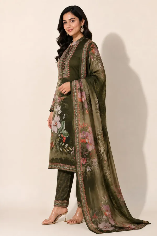 XENIOS_Woven_Kurta,_Trouser/Pant_&_Dupatta_Set