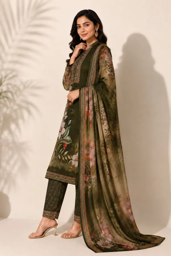 XENIOS_Woven_Kurta,_Trouser/Pant_&_Dupatta_Set
