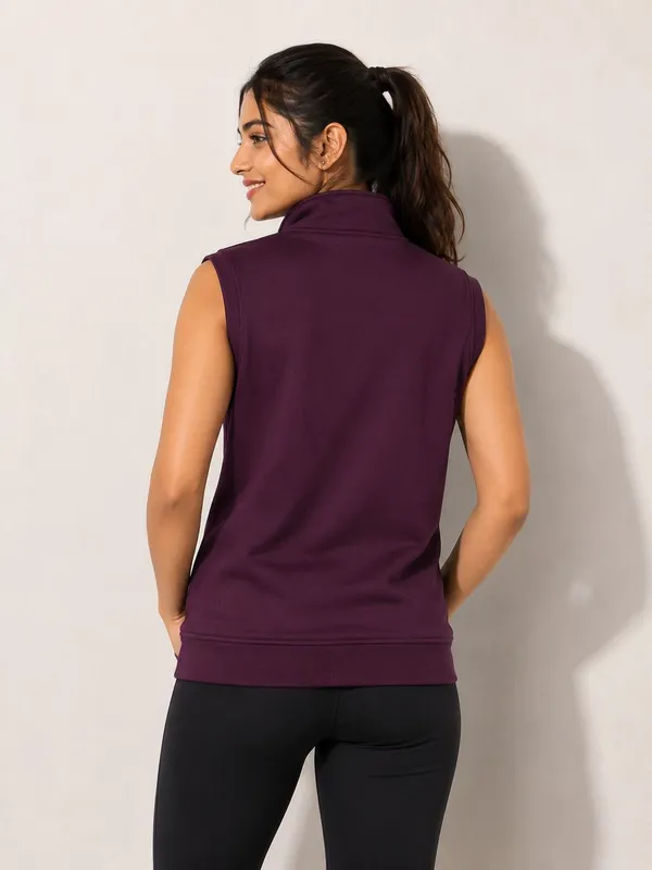XENIOS_Sleeveless_Solid_Women_Sweatshirt